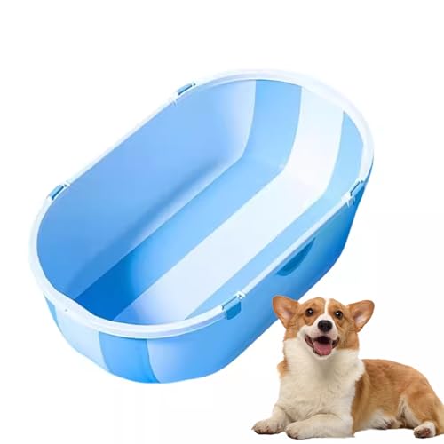 PJDDP Faltbare Hundewanne, Tragbare Indoor Outdoor Faltbare Wäschewanne Badewanne, Kleine Haustiere Badewanne Für Welpen Kleine Hunde Katzen Und Kinder,Blau von PJDDP