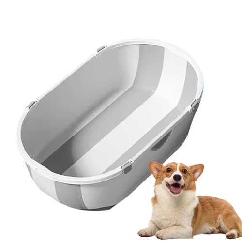 PJDDP Faltbare Hundewanne, Tragbare Indoor Outdoor Faltbare Wäschewanne Badewanne, Kleine Haustiere Badewanne Für Welpen Kleine Hunde Katzen Und Kinder,Grau von PJDDP