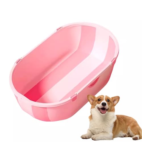 PJDDP Faltbare Hundewanne, Tragbare Indoor Outdoor Faltbare Wäschewanne Badewanne, Kleine Haustiere Badewanne Für Welpen Kleine Hunde Katzen Und Kinder,Rosa von PJDDP