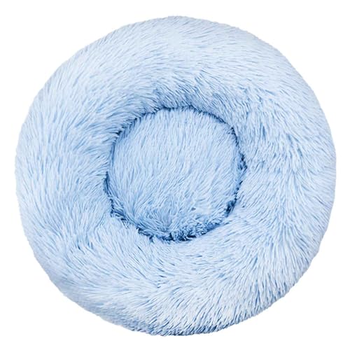 PJDDP Fluffy Hundecouchbett, Hundekissen, Waschbar Dog Bed, Superweich Katzenbett Mit Rutschfester Unterseite Für Kleine Mittelgroße Und Große Hunde,Light Blue,50cm von PJDDP