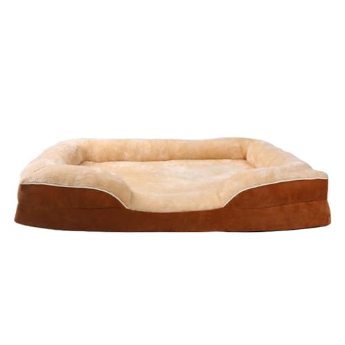 PJDDP Haustiersofa, Orthopädisches Hundebett, Hundecouch Hundebett, Hundebett Waschbar, Rutschfestes Haustierbett Mit Eierförmiger Kistenschaum,Khaki,L von PJDDP