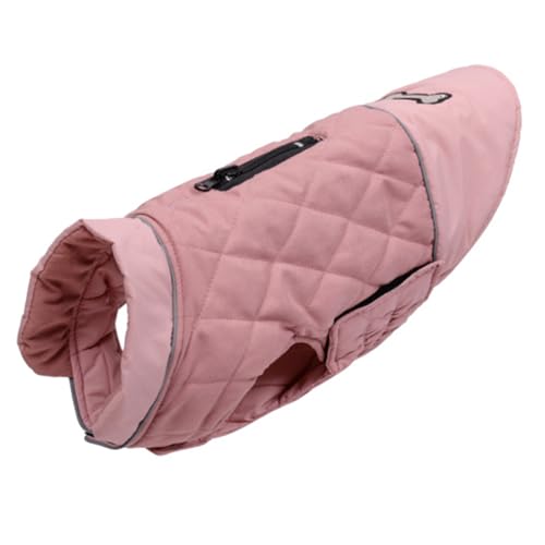 PJDDP Hund Winterjacke mit Kabelbaumloch, Reversible Hundejacke, wasserdes Warmer Hund Schneejacke, einfache Trage -Hundeweste reflektierend verstellbar,Rosa,M von PJDDP