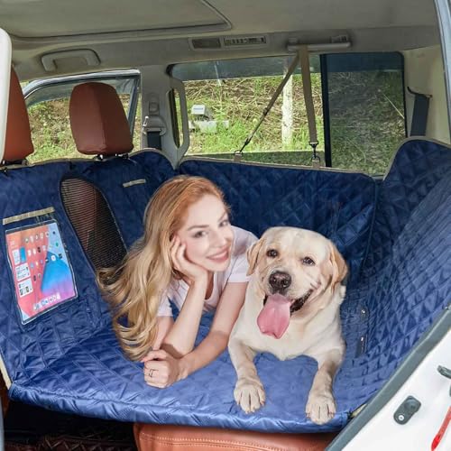 PJDDP Hunde-Autositz, Haustier-Autositz, Hundesitze Für Auto/SUV/LKW, wasserdichte Hundehängematte, Reise-Hundebett Mit Aufbewahrungstaschen,Blau von PJDDP