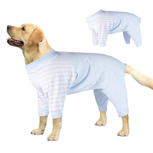 PJDDP Hunde Erholungsanzug, Hund Winter Warme Mäntel, Einteiler Für Hunde, Haustier-Pyjama, Hunde-Overall Für Mittelgroße Und Große Hunde,Blau,S von PJDDP