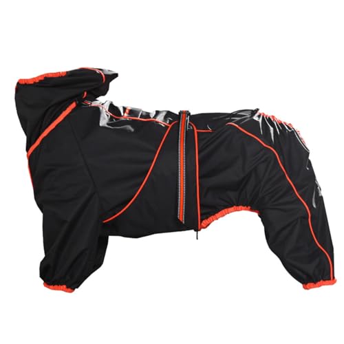 PJDDP Hunde-Winterjacke, wasserdicht, Hunde-Wintermantel mit Reißverschluss, Regen- und schneesicher, Hundemantel, ganzkörpertauglich, verstellbar,Schwarz,XL von PJDDP