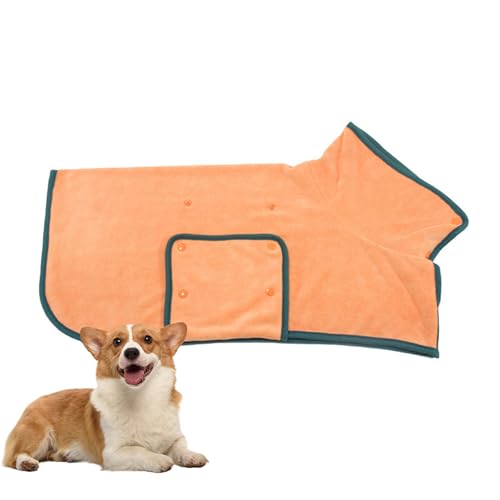 PJDDP Hundebadetuch Extra Saugfahig, Hund Bademantel, Katze Schnell Trocknendes Badetuch, Hundebademantel Aus Mikrofaser, Für Große Mittel Und Kleine Hunde,Orange,XS von PJDDP