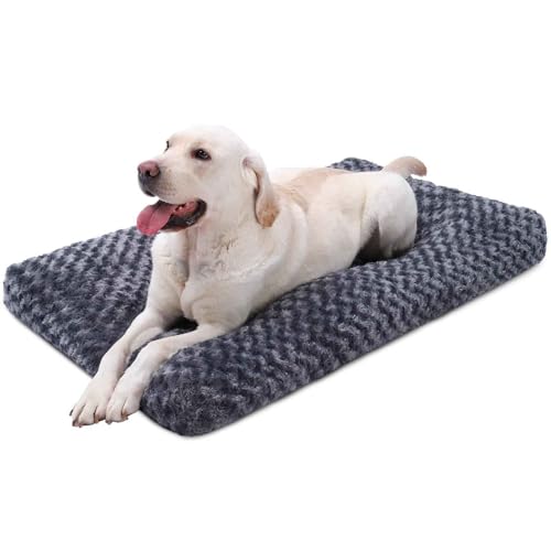 PJDDP Hundebett, Hundematte, Haustierbett Für Hunde Katzen, Plüsch-Hundesofakissen Mit Rutschfestem Boden Für Kleine Mittelgroße Und Große Hunde,Dark Gray,M von PJDDP