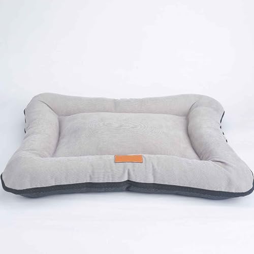 PJDDP Hundebett, Katzenkissen, Hundekissen Mit Rutschfester Unterseite, Hundebett Mit Abnehmbarem Waschbarem Bezug, Für Grosse, Mittelgroße Und Kleine Hunde,Light Gray,M von PJDDP