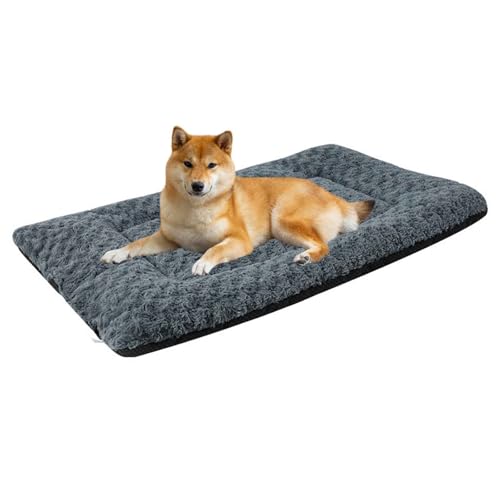 PJDDP Hundebett,5Cm Dicke Hundematte,Hundekissen Waschbar,Flauschig Hundematte,Superweich Katzenbett Mit Rutschfester Unterseite, Für Kleine Mittelgroße Hunde,Dark Gray,M von PJDDP