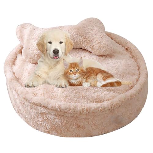 PJDDP Hundebett Flauschig, Hundesofa, Katzenbett, Donut Kissen, Waschbar, Polsterung in Der Mitte Herausnehmbar, Flauschig Anti Angst Katzenbett,S von PJDDP