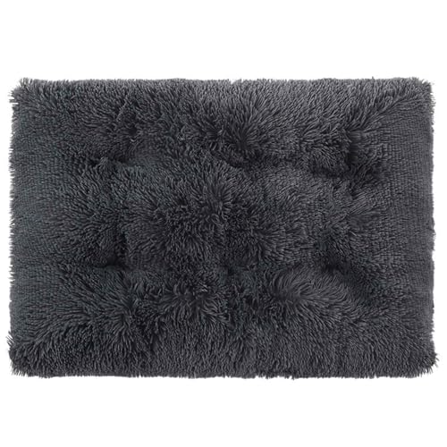 PJDDP Hundebett Hunde, Waschbar Flauschig Hundekorb, Weiches Plüsch-Hundebett, rutschfeste Hundekörbchen Für Kleine Mittelgroße Und Große Hunde Und Katzen,Dark Gray,S von PJDDP