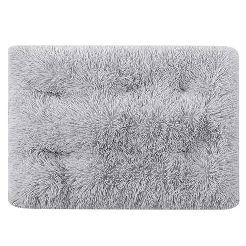 PJDDP Hundebett Hunde, Waschbar Flauschig Hundekorb, Weiches Plüsch-Hundebett, rutschfeste Hundekörbchen Für Kleine Mittelgroße Und Große Hunde Und Katzen,Light Gray,S von PJDDP