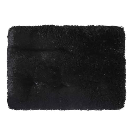 PJDDP Hundebett Hunde, Waschbar Flauschig Hundekorb, Weiches Plüsch-Hundebett, rutschfeste Hundekörbchen Für Kleine Mittelgroße Und Große Hunde Und Katzen,Schwarz,XS von PJDDP