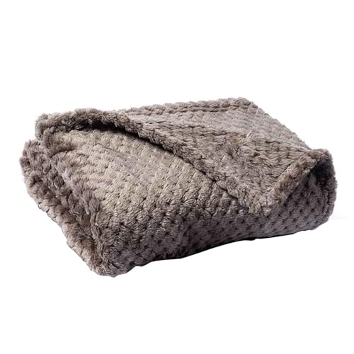 PJDDP Hundedecke Flauschig Und Weich, Katzendecke, Haustier Decke Für Unterwegs, Waschbar Hundedecke, Für Grosse Mittlere Kleine Katzen Und Hunde,Braun,L von PJDDP