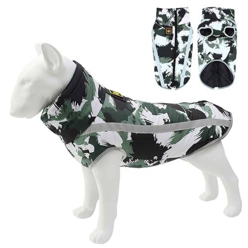 PJDDP Hundejacke, Warme Hundejacke, Reflektierende Hundemantel, Hundemantel Wasserdicht, Für Hund Indoor & Outdoor Camping Wandern,Black and White Graffiti,3XL von PJDDP