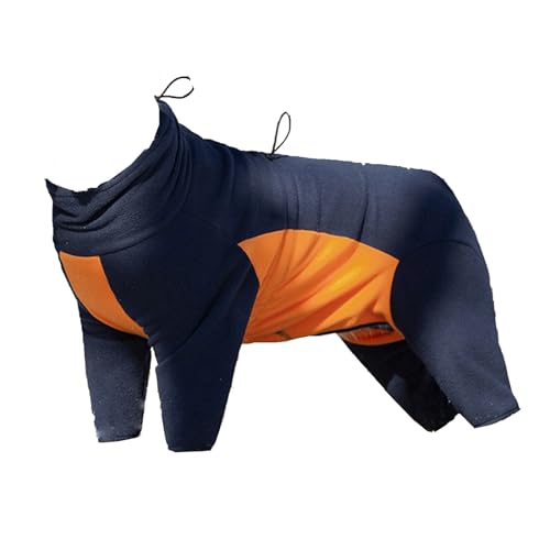 PJDDP Hundejacken Polar Fleece, Hundewinterjacke Mit Rückenreißverschluss,Ganzkörperjacke Für Hunde Haustier Windproof Dog Sweater Verstellbare Hundeweste,Hundewinterkleidung,Orange,XXL von PJDDP