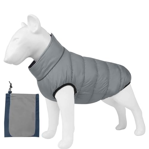 PJDDP Hundemäntel Für Kaltes Wetter, Hundemantel Wasserdicht, Hundemantel Winter Warmer Hundejacke, Reflektierend Hundejacke Mit Geschirrloch,Navy Blue + Gray,XXL PJDDP Hundemäntel Für Kaltes Wetter, Hundemantel Wasserdicht, Hundemantel Winter Warmer Hundejacke, Reflektierend Hundejacke Mit Geschirrloch,Navy Blue + Gray,XXL von PJDDP
