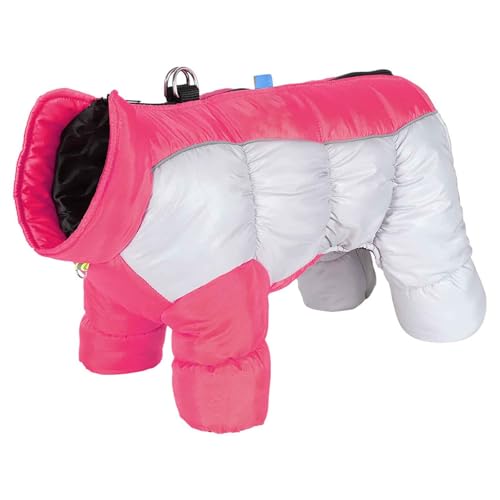 PJDDP Hundemantel Wasserdicht, Reflektierend Hundejacke, Wärme Hundemantel, Winddicht Hundejacke Mit D-Ring, Für Kleine Hunde, Camping Wandern,Rosa,3XL von PJDDP