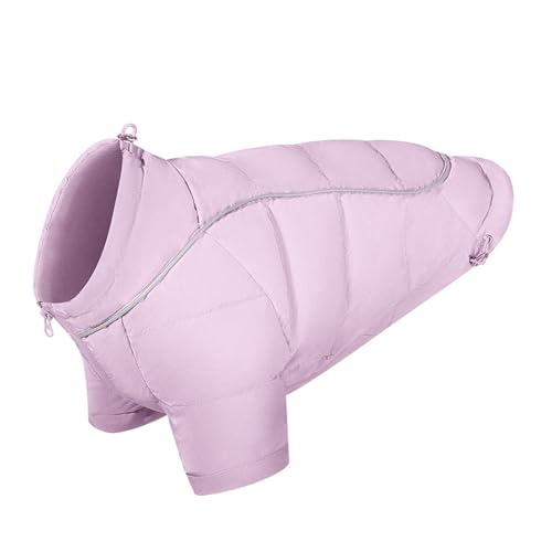 PJDDP Hundepuffermäntel für kleine Hunde, Winter Hundepuffermantel mit Beinen Rollkragenpullover Hundekleidung Reflektierend und einstellbar,Rosa,XL von PJDDP