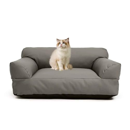 PJDDP Hundesofa, wasserdichte Hundebett, Katzensofa Mit Abnehmbarem, Waschbarem Bezug, Rutschfester Boden, Für Große, Mittelgroße & Kleine Hunde,Grau,XL von PJDDP