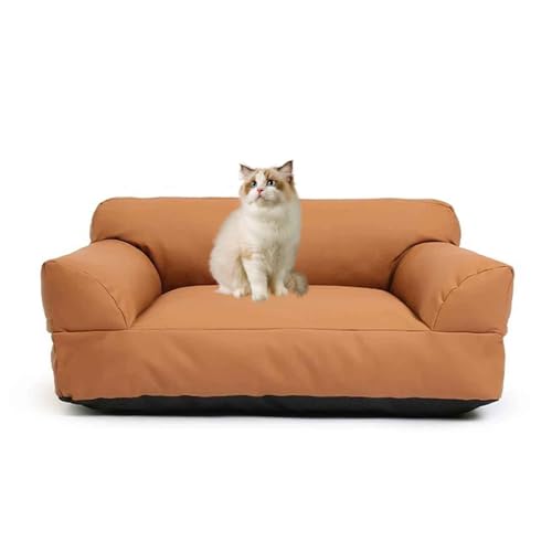 PJDDP Hundesofa, wasserdichte Hundebett, Katzensofa Mit Abnehmbarem, Waschbarem Bezug, Rutschfester Boden, Für Große, Mittelgroße & Kleine Hunde,Red Tea,M von PJDDP