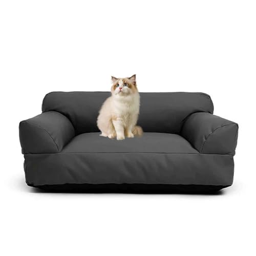 PJDDP Hundesofa, wasserdichte Hundebett, Katzensofa Mit Abnehmbarem, Waschbarem Bezug, Rutschfester Boden, Für Große, Mittelgroße & Kleine Hunde,Schwarz,XL von PJDDP