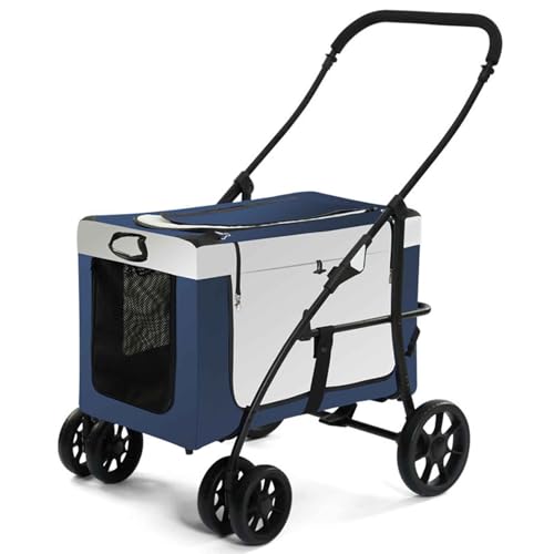 PJDDP Hundewagen, Tragbarer Hundebuggy, Faltbar Klappbar, Haustiere Buggy Mit Netzfenstern, Jogger Katzenbuggy Für Kleine Hunde Katzen, Haustier-Kinderwagen von PJDDP