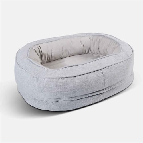 PJDDP Katzenbett, Orthopädische Hundebetten, Hundesofa Mit Eiförmigem Kistenschaum Und Rutschfestem Boden, Hundebett Mit Abnehmbarem Waschbarem Bezug,Grau,L von PJDDP