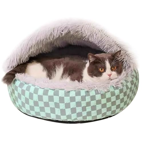 PJDDP Katzenhöhlen Bett Katzenbett, Katzenhaus Indoor, Hundehöhlenbett, Haustierzelt, Katzenbett Flauschig, Katzenschlafsack Für Den Winter, Für Katzen Und Welpen,Grau,L von PJDDP