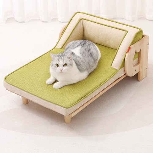 PJDDP Katzensofa, Luxus Katzensofa, Erhöhtes Katzenbett Mit Katzenkissen, Haustiersofa, Erhöhtes Hundebett Mit Abnehmbarem Waschbarem Bezug, Ideal Für Katzen Und Kleine Hunde von PJDDP