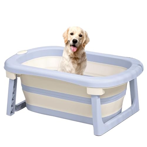 PJDDP Multifunktionale Zusammenklappbare Haustier Badewanne Mit Abflussloch, Kleine Haustiere Badewanne Für Welpen Kleine Hunde Katzen Und Kinder,Lila von PJDDP