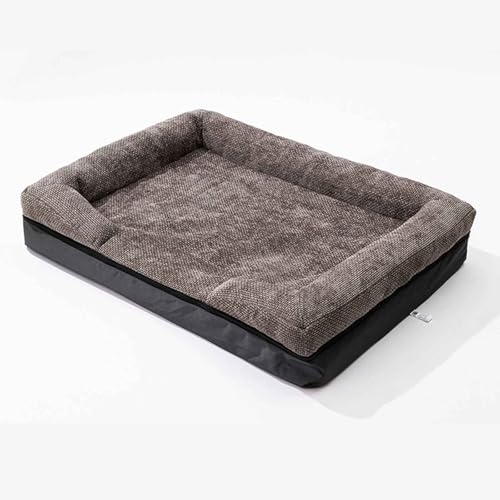 PJDDP Orthopädische Hundebetten, Katzenbett, Weiches Hundesofa Mit Abnehmbarem Waschbarem Bezug, Rutschfestem Boden, Für Grosse, Mittelgroße Und Kleine Hunde,Rattan Gray,L von PJDDP