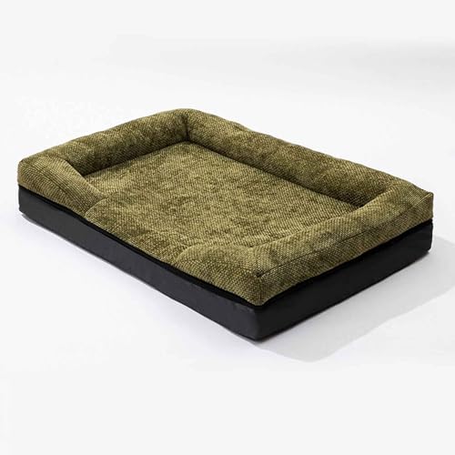 PJDDP Orthopädische Hundebetten, Katzenbett, Weiches Hundesofa Mit Abnehmbarem Waschbarem Bezug, Rutschfestem Boden, Für Grosse, Mittelgroße Und Kleine Hunde,Rattan Green,L von PJDDP