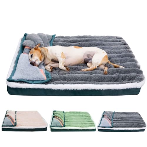 PJDDP Orthopädisches Hundebett, Hundesofa, Rutschfestes Haustierbett, Hundebett Waschbar Mit Eiförmigem Kistenschaum Für Grosse Mittlere Hunde,Grau,M von PJDDP