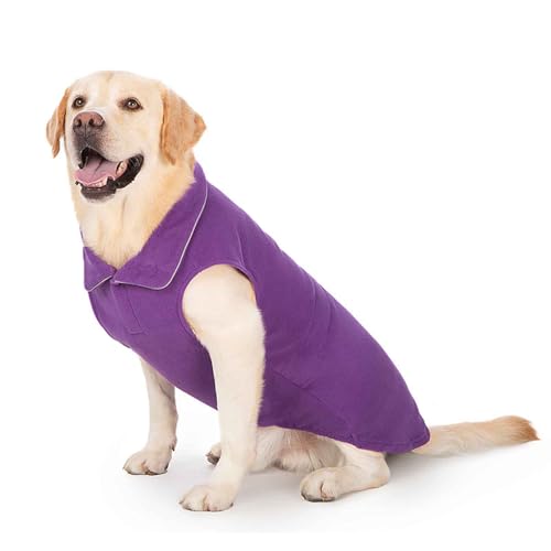 PJDDP Warme Hundejacke, Verstellbaren Hundeweste, Winddichtes Reflektierend Winterweste, Warme Hundeweste Mit Harness Loch, Für Kleine, Mittlere Und Große Hunde,Lila,3XL von PJDDP