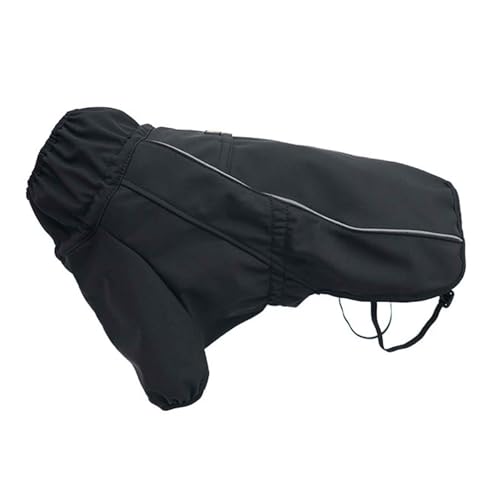 PJDDP Warmer Hundemantel, Rollkragen Hundewintermantel Mit Leine Loch, Sicheren Reflexstreifen, wasserdichte Hundeschneejacke Für Kaltes Wetter Hundemäntel,Schwarz,L von PJDDP