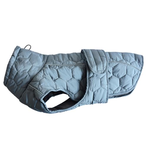 PJDDP Warmer Hundemantel, wasserdichte Hundejacke, Hundemäntel für kaltes Wetter mit Geschirr, reflektierend, verstellbare Hunde-Schneejacke, Schneeanzug,Grau,XXL von PJDDP