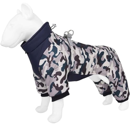 PJDDP Wasserdichter Hundejacke, Reflektierend Hundejacke, Hundemäntel Für Kaltes Wetter, Winddichter Wintermantel Mit D-Ring, Für Hund Indoor & Outdoor Camping Wandern,Navy Blue,3XL von PJDDP