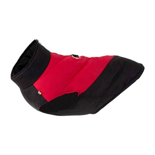 PJDDP Winter Wasserdicht Hundejacke, Winddichte Wintermantel Hund Mit Reflektierender Streifen Und D-Ring, Für Kleine Mittlere Und Große Hunde,Black + red,S von PJDDP