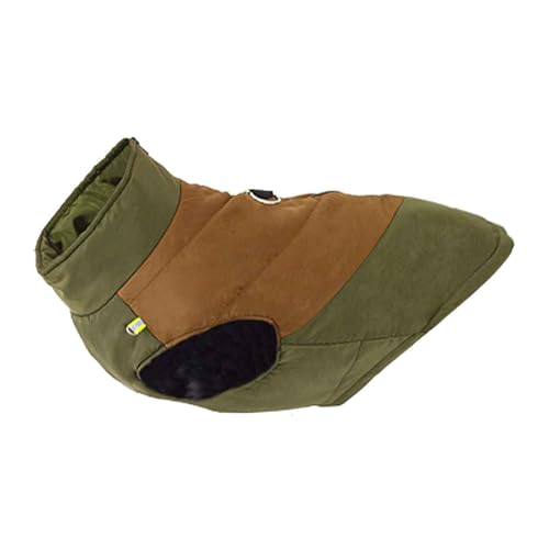 PJDDP Winter Wasserdicht Hundejacke, Winddichte Wintermantel Hund Mit Reflektierender Streifen Und D-Ring, Für Kleine Mittlere Und Große Hunde,Military Green + Khaki,5XL von PJDDP