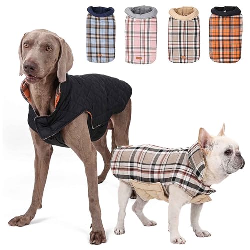 PJDDP wasserdichte Warme Baumwoll-Hundejacke Für Kalte Winter, Hundewintermantel Mit Leine Loch, Verstellbare Hundejacke Für Kleine Mittlere Große Hunde,Rosa,3XL von PJDDP