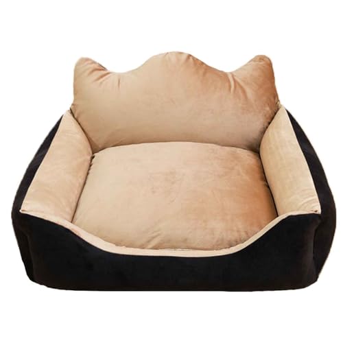 Plüsch Hundebetten, Flauschig Hundebetten, Katzenbett Mit Abnehmbarem Waschbarem Bezug Für Kleine, Mittelgroße Oder Grosse Hunde Oder Katzenbett,Braun,XXL von PJDDP