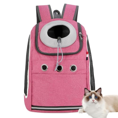 PJDDP Rosa,Haustier Rucksack Hund Tragetasche Für Kleine Mittelgroße Hunde Und Katzen, Atmungsaktiv Und Bequem Haustier Tragbar Reisetasche Mit Sicherheitsstreifen Für Wandern for Hiking von PJDDP