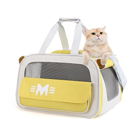 Transporttasche Für Katze Hund - Hundebox Faltbar, Transportbox Katze, Hunde Und Katzen Auto Haustiertransportbox, Für Kleingroße Hunde, Katze,Gelb von PJDDP