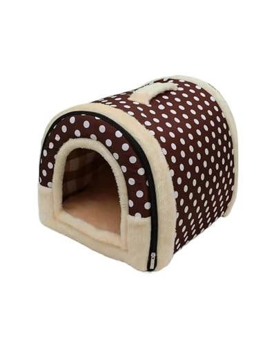 Hunde Autositz Haustierbett Hundehütte Zwinger Weiches Zelt Für Den Innenbereich Geschlossener Warmer Plüsch-Schlafnestkorb Mit Abnehmbarem Kissen Reisezubehör Hunde Hundesitz Auto(L,47X38X33cm) von PJJUHS