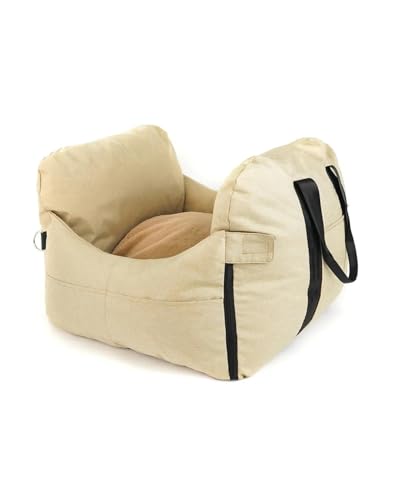 Hundeerhöhung für das Meer, Auto, montiertes Hundestreu, Katzenstreu, ganzjährig, universell, für den Sitz, Outdoor-Streu, kleine Hunde, Haustier-Automatte, Hundeauto für Sitz (Beige) von PJJUHS