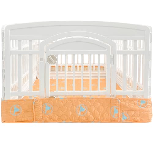 PJYuCien Hunde-Laufgitter-Bodenpolster, kombiniert Zaun-Stabilisierung und Urinier-Pad-Funktionen, passend für 91,4 cm 4 Paneele, Kunststoff-Haustier-Laufstall, Orange / Blau (Hinweis: Laufgitter PJYuCien Hunde-Laufgitter-Bodenpolster, kombiniert Zaun-Stabilisierung und Urinier-Pad-Funktionen, passend für 91,4 cm 4 Paneele, Kunststoff-Haustier-Laufstall, Orange / Blau (Hinweis: Laufgitter von PJYuCien