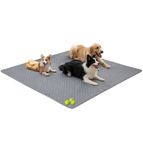 Wiederverwendbare Trainingspads für Hunde, 182,9 x 182,9 cm, waschbar, extra groß, rutschfest, starke Saugfähigkeit, Welpen-Pads, schnell trocknend, hygienischer Töpfchenschutz, Hundematte – Pet von PJYuCien