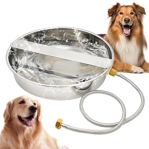 PKNYBZH Automatischer Hundenapf Wasserspender für Hunde Kein Leck Edelstahl Haustier Näpfe Selbstbefüllende Auto Wasser Hundenapf (Wassernapf, 1,27 cm Schwimmer, geflochtener Schlauch) von PKNYBZH