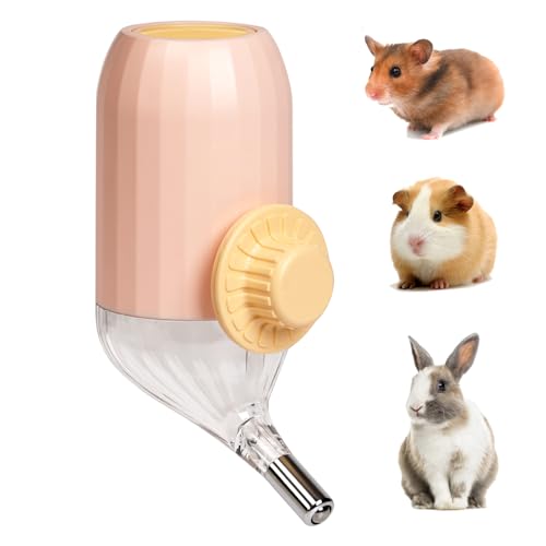 PKNYBZH Kaninchen-Wasserflasche für Kleintiere, tropffrei, für Meerschweinchen, Hamster, Frettchen, Igel (482 ml, Rosa) von PKNYBZH